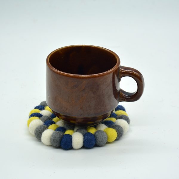 10 cm Felt Ball Tea Coaster - Set of 6 - Image 4