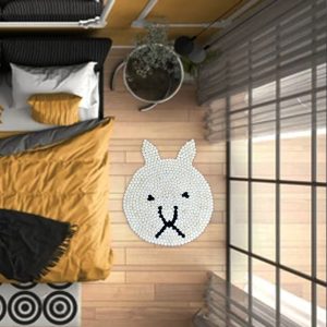 Bunny Felt Ball Rug | Handmade Felt Ball Rug | Manufactured Using 100% Wool