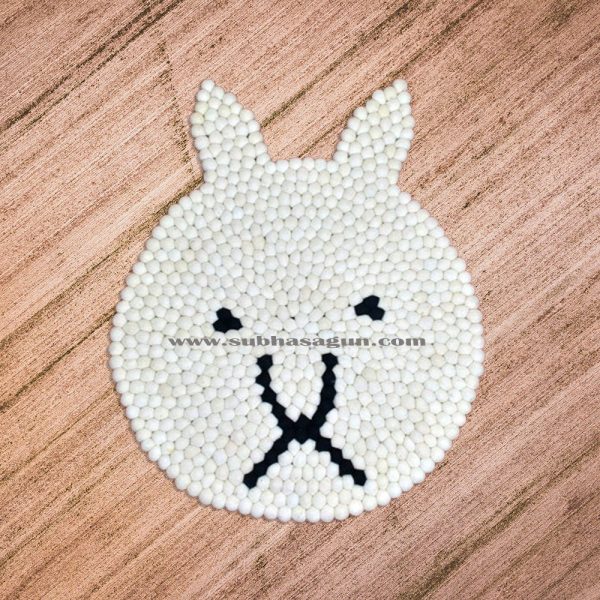 Bunny Felt Ball Rug | Handmade Felt Ball Rug | Manufactured Using 100% Wool - Image 2
