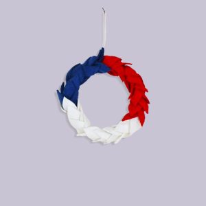 Felt Leaf Wreath for Fourth of July Decoration